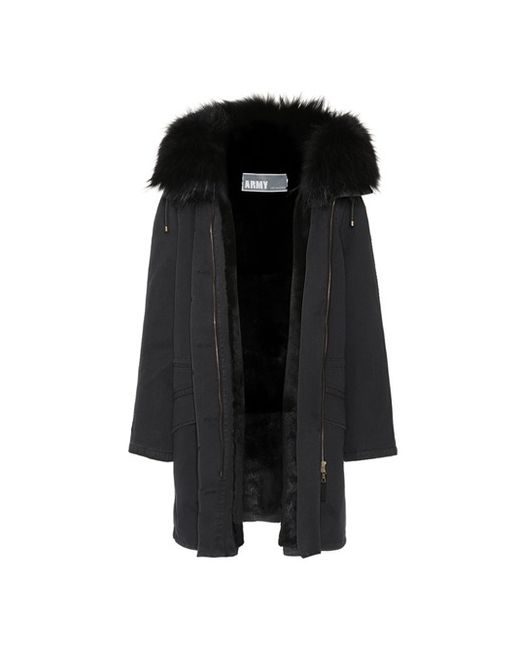 Yves Salomon Army Fur-trimmed parka coat