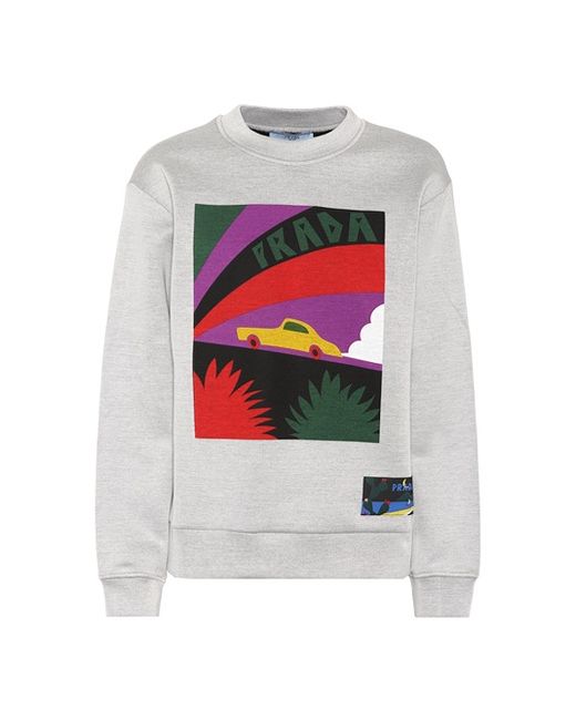 Prada Printed cotton-blend sweatshirt