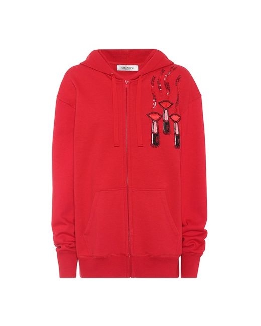 Valentino Embroidered cotton hoodie