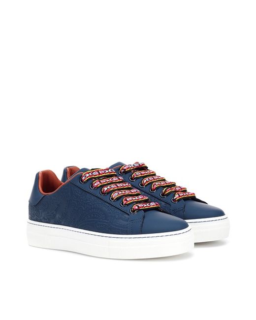 Etro Embossed leather sneakers
