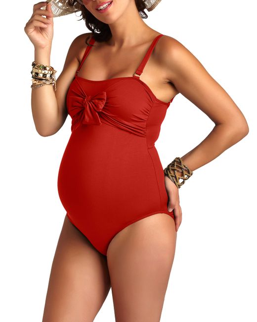 Pez D'Or Maternity Bow-Front One-Piece Swimsuit