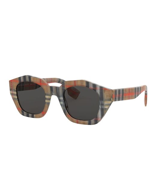 Burberry Check Print Acetate Square Sunglasses