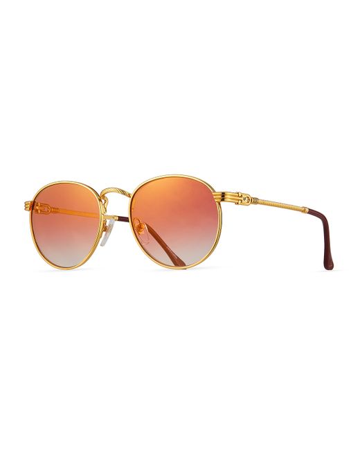 Vintage Frames Miami Gold-Plated Round Sunglasses