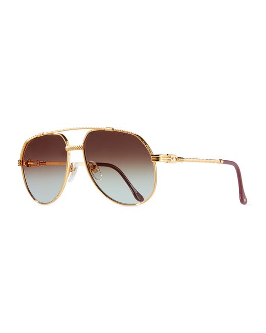 Vintage Frames Hunter Masterpiece Gold-Plated Aviator Sunglasses