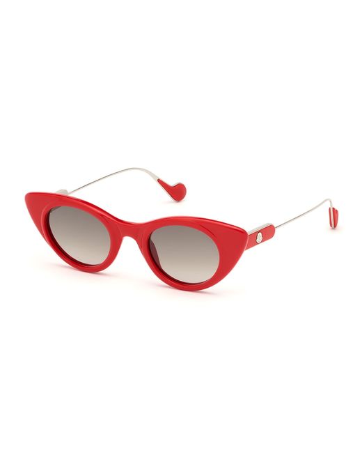 Moncler Acetate Metal Cat-Eye Sunglasses