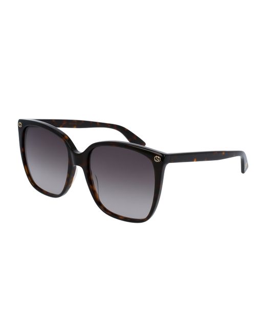 Gucci Square Acetate Sunglasses w Interlocking G Detail