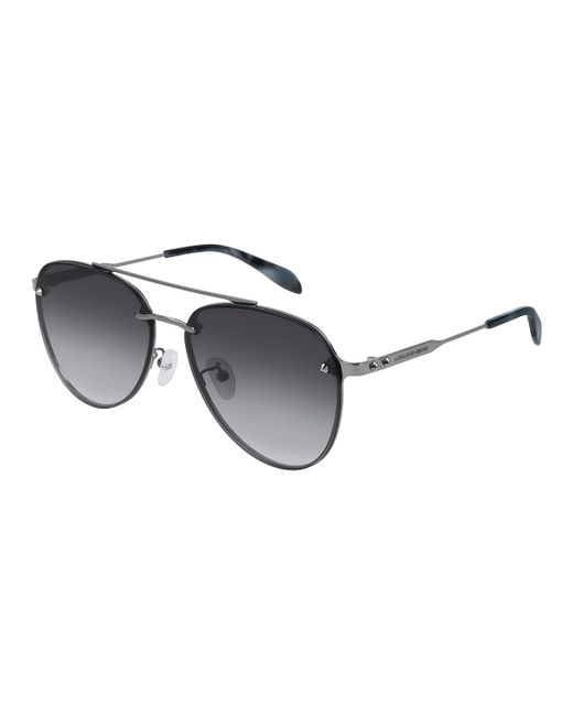 Alexander McQueen Metal Aviator Sunglasses w Cone Stud Details