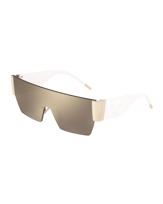 Dolce & Gabbana Metal Logo Shield Sunglasses