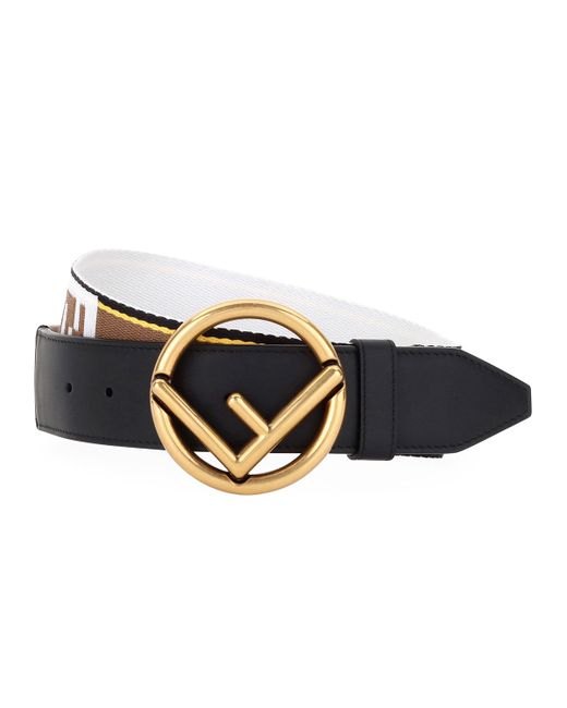 Fendi Forever Belt with Brass Buckle