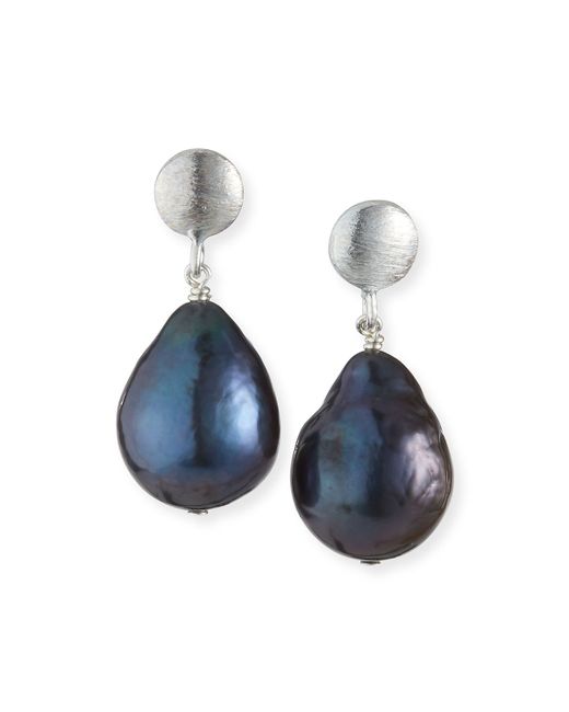Margo Morrison Sterling Silver Baroque Pearl-Drop Earrings