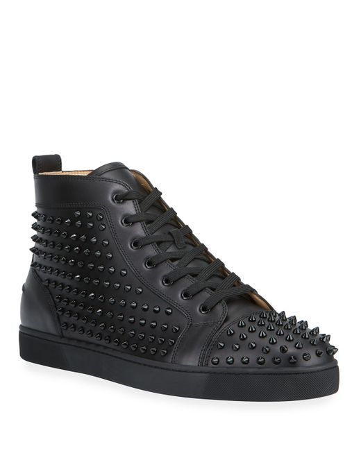 Christian Louboutin Louis Mid-Top Spiked Leather Sneakers