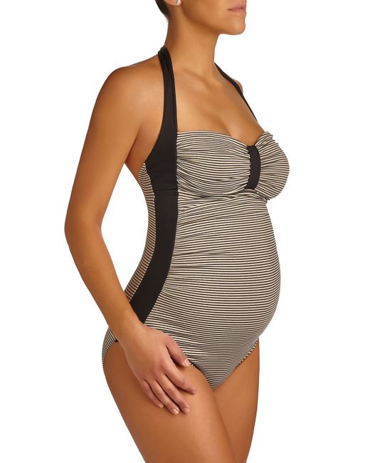 Pez D'Or Maternity Palm Springs Knitted Halter-Neck One-Piece Swimsuit