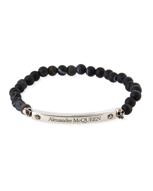 Alexander McQueen Skull Beads Agate Bracelet