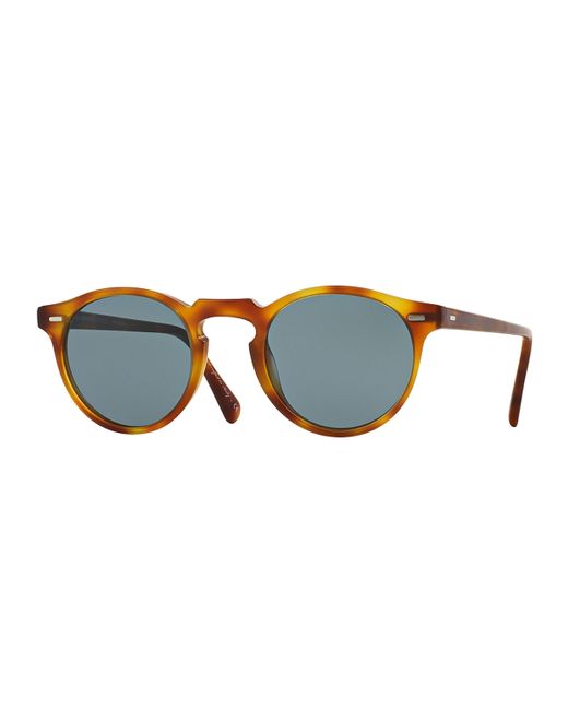 Oliver Peoples Gregory Peck Round Plastic Sunglasses Tortoise