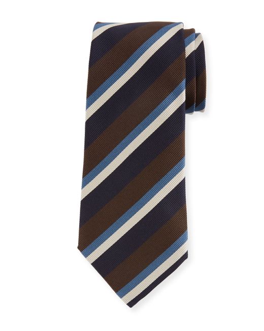 Ermenegildo Zegna Four-Color Stripe Silk Tie