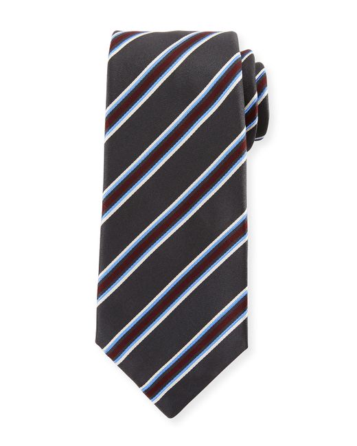 Kiton Framed Satin Stripe Tie