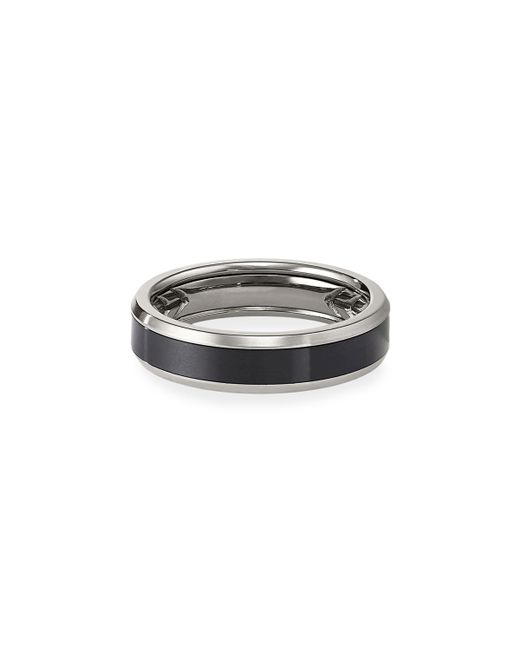 David Yurman 6mm Beveled Band Ring in Black Titanium