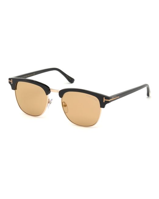 Tom Ford Tom N.17 Half-Rim Horn Sunglasses with Photochromic Flash Lenses