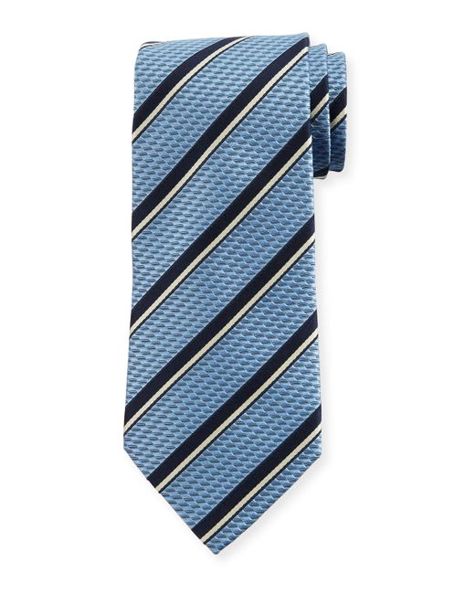 Ermenegildo Zegna Two-Tone Stripe Silk Tie