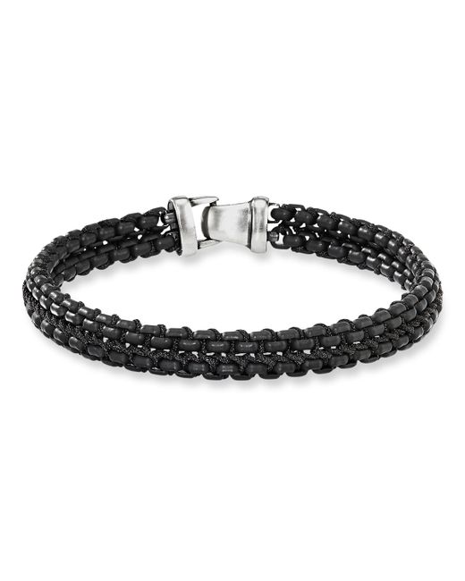 David Yurman 10mm Woven Box Chain Bracelet Black