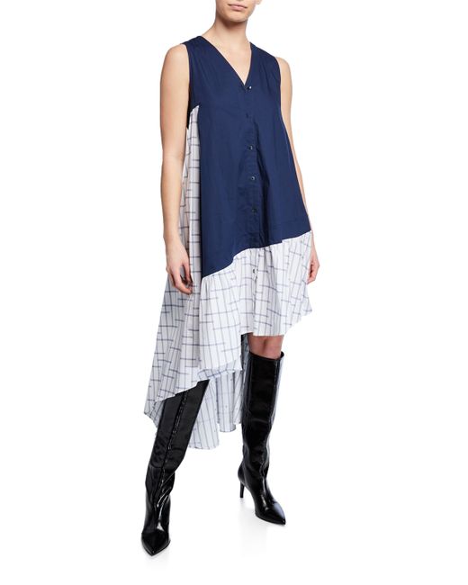 Palmer/Harding Super Sleeveless Two-Tone Asymmetrical Dress