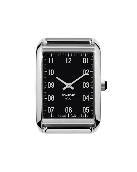 Tom Ford Timepieces Polished Stainless Steel Case Black Dial Medium