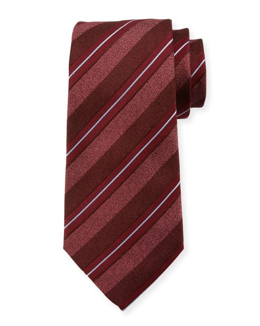 Emporio Armani Wide-Stripe Silk/Cotton Tie