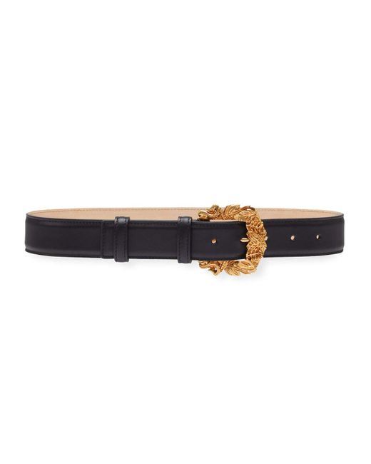 Versace Collection Leather Baroque-Buckle Belt