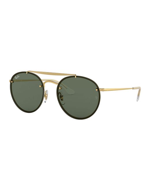 Ray-Ban Round Lens-Over-Frame Metal Sunglasses