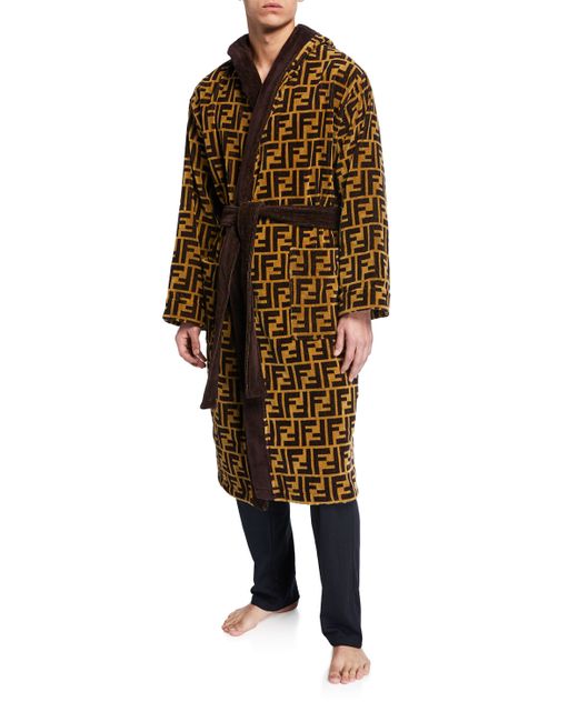 Fendi Logo Jacquard Hooded Robe