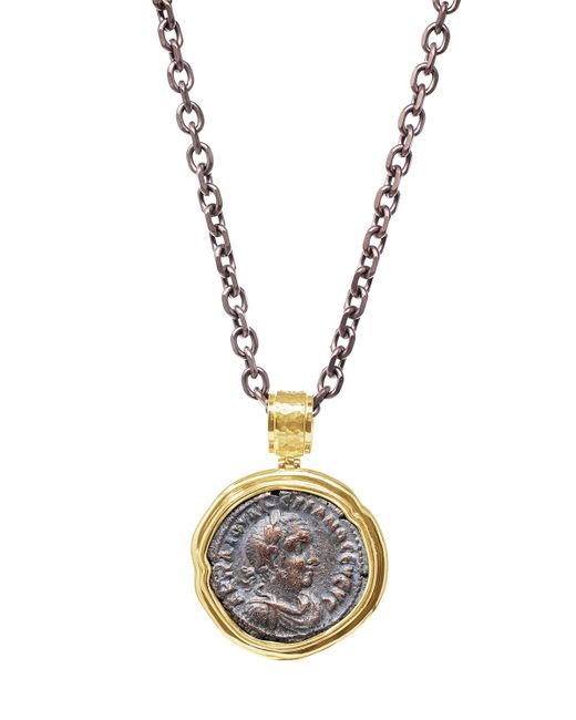 Jorge Adeler Authentic Emperor Valerian Roman Eagle Reversible Coin Pendant in 18k