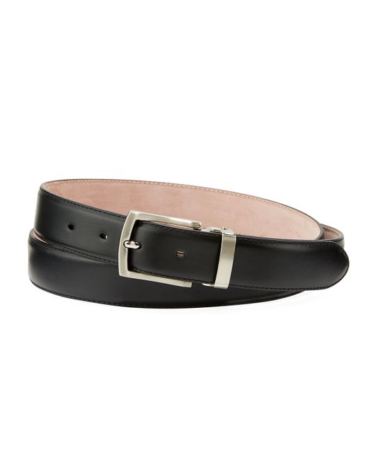 Magnanni for Neiman Marcus Leather Square-Buckle Belt