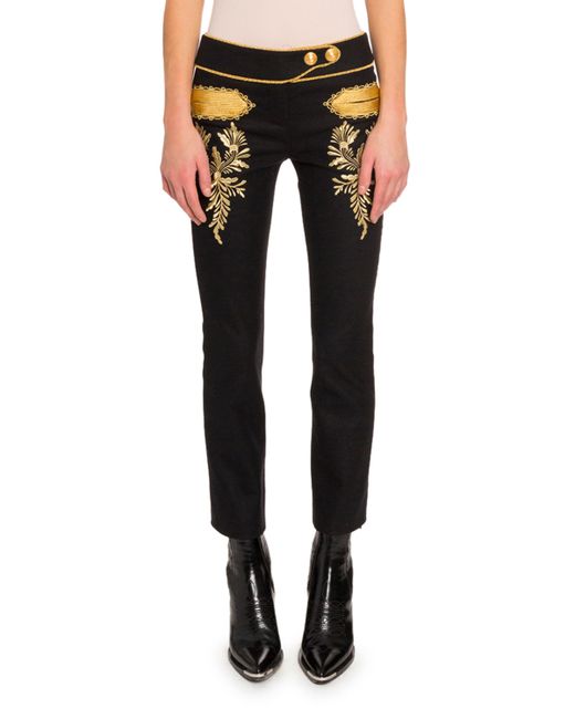 Paco Rabanne Embroidered Straight-Leg Pants