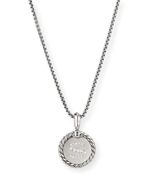 David Yurman Collectible Diamond Initial S Necklace