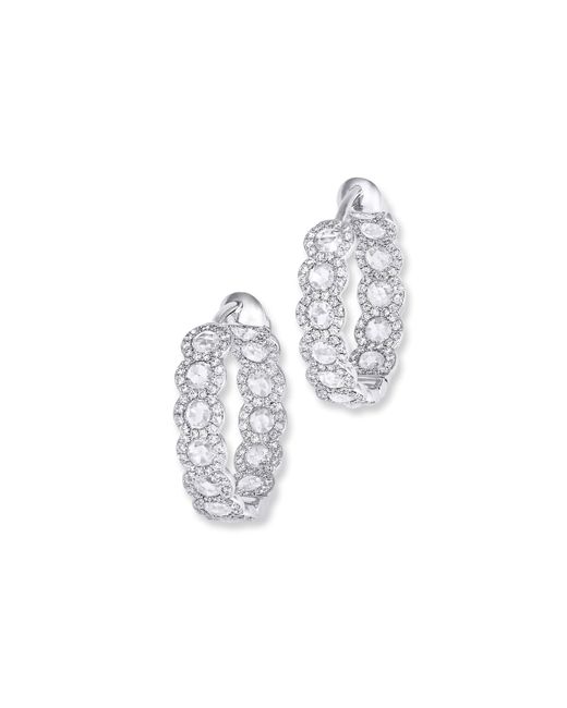 64 Facets 18k Gold Diamond Inside-Out Hoop Earrings 0.75