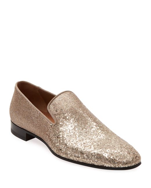 Christian Louboutin Dandelion Glitter Formal Slippers