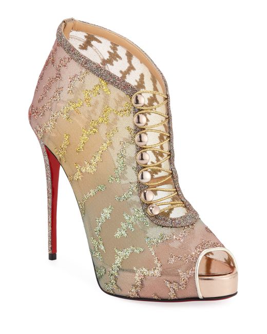 Christian Louboutin Top Platform Red Sole Booties