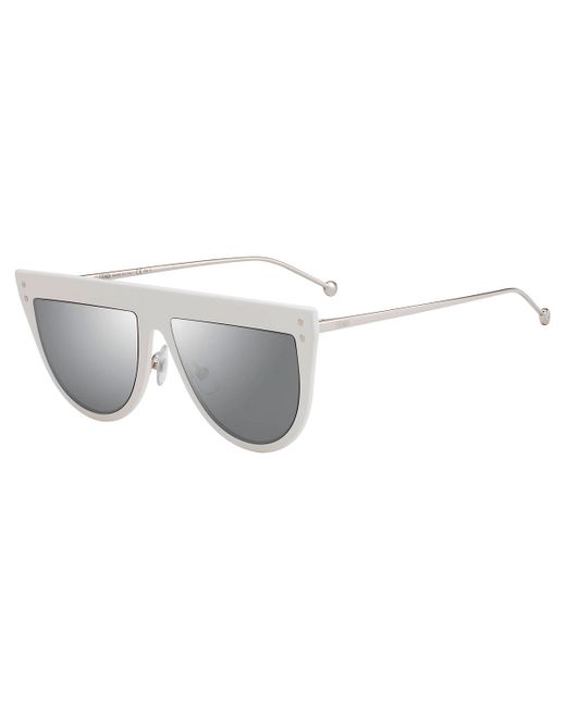 Fendi Flat-Top Mirrored Shield Sunglasses