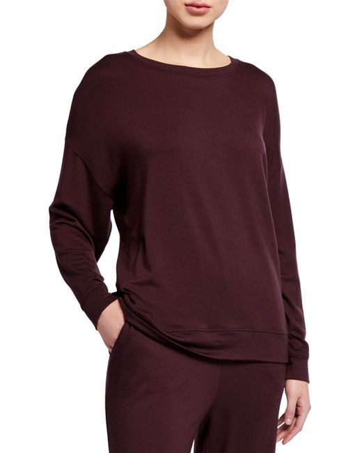 Eileen Fisher Round-Neck Long-Sleeve Jersey Box Top