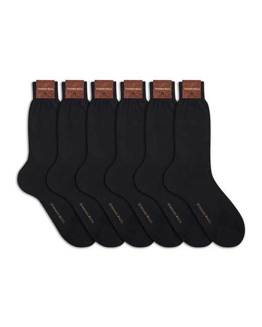 Stefano Ricci 6-Pack Solid Cotton Socks