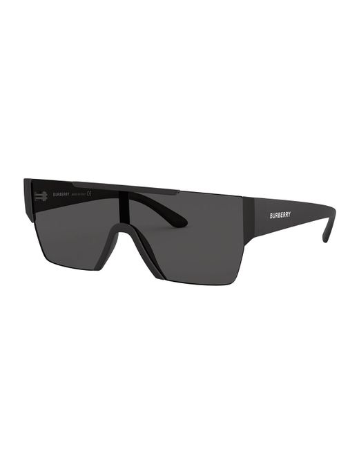 Burberry Acetate Shield Sunglasses w Logo Print Lens
