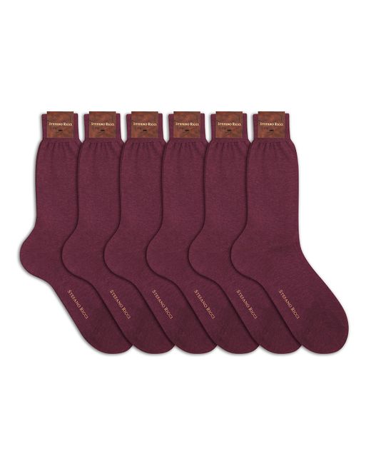 Stefano Ricci 6-Pack Solid Cotton Socks