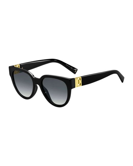 Givenchy Round Acetate Sunglasses w Cutout Metal Logo