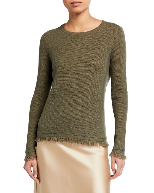 Lisa Todd Twiggy Long-Sleeve Frayed-Hem Sweater