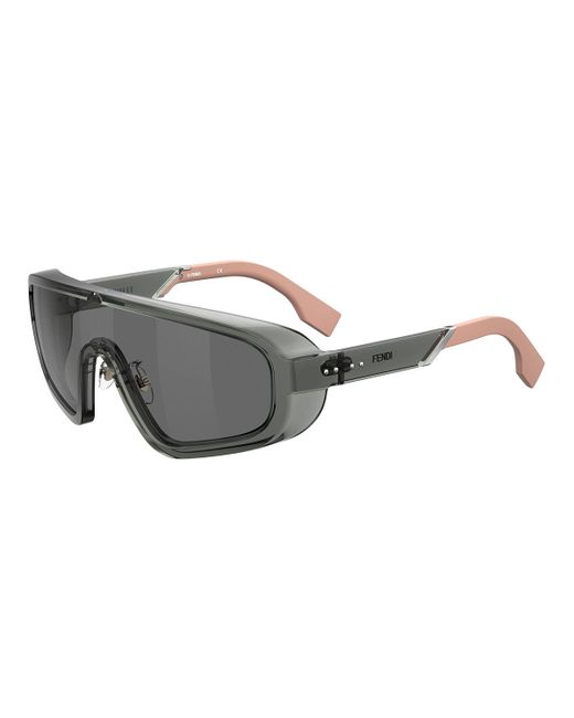 Fendi Mirrored Two-Tone Lens Shield Sunglasses
