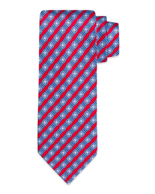 Stefano Ricci Luxury Link-Stripe Printed Silk Tie
