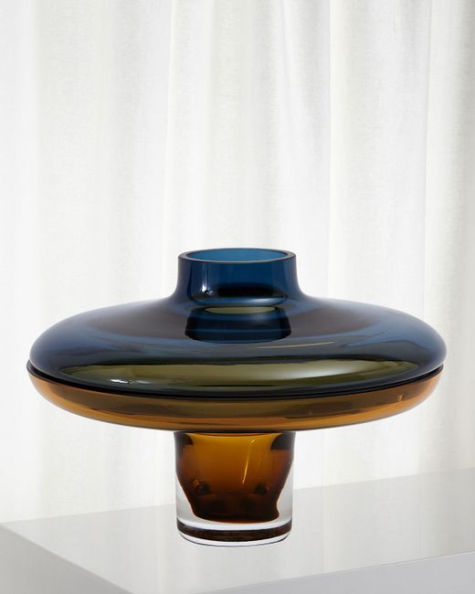 Global Views Small Low Cobalt Over Amber Vase