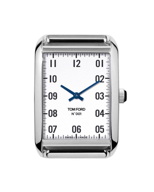 Tom Ford Timepieces Polished Stainless Steel Case White Dial Large
