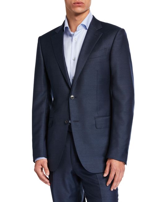 Ermenegildo Zegna Solid Wool-Silk Two-Piece Suit