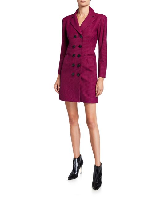 Nanette Lepore Double-Breasted Houndstooth Coat Dress